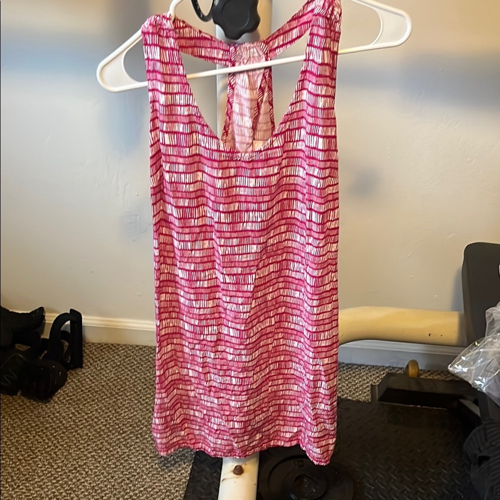 Pink and White Striped Tank Top